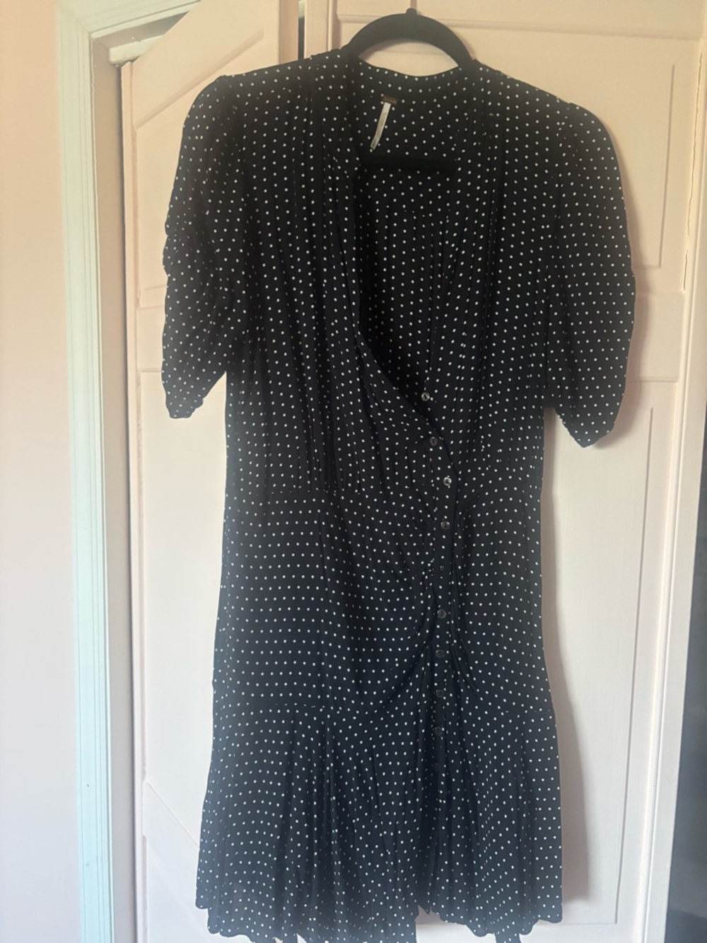Free People Black Polka Dot Midi Dress